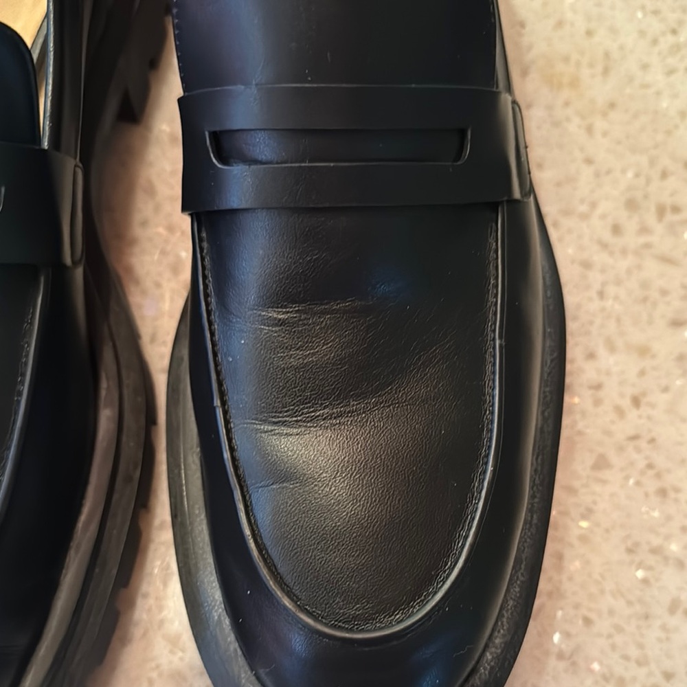 Stuart Weitzman Black Leather Loafers - Picture 6 of 11